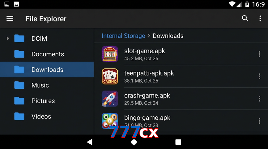 Main screen of 777Cx gameapk page for PK players