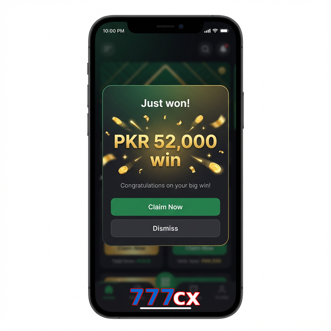 Main screen of 777Cx win page for PK players